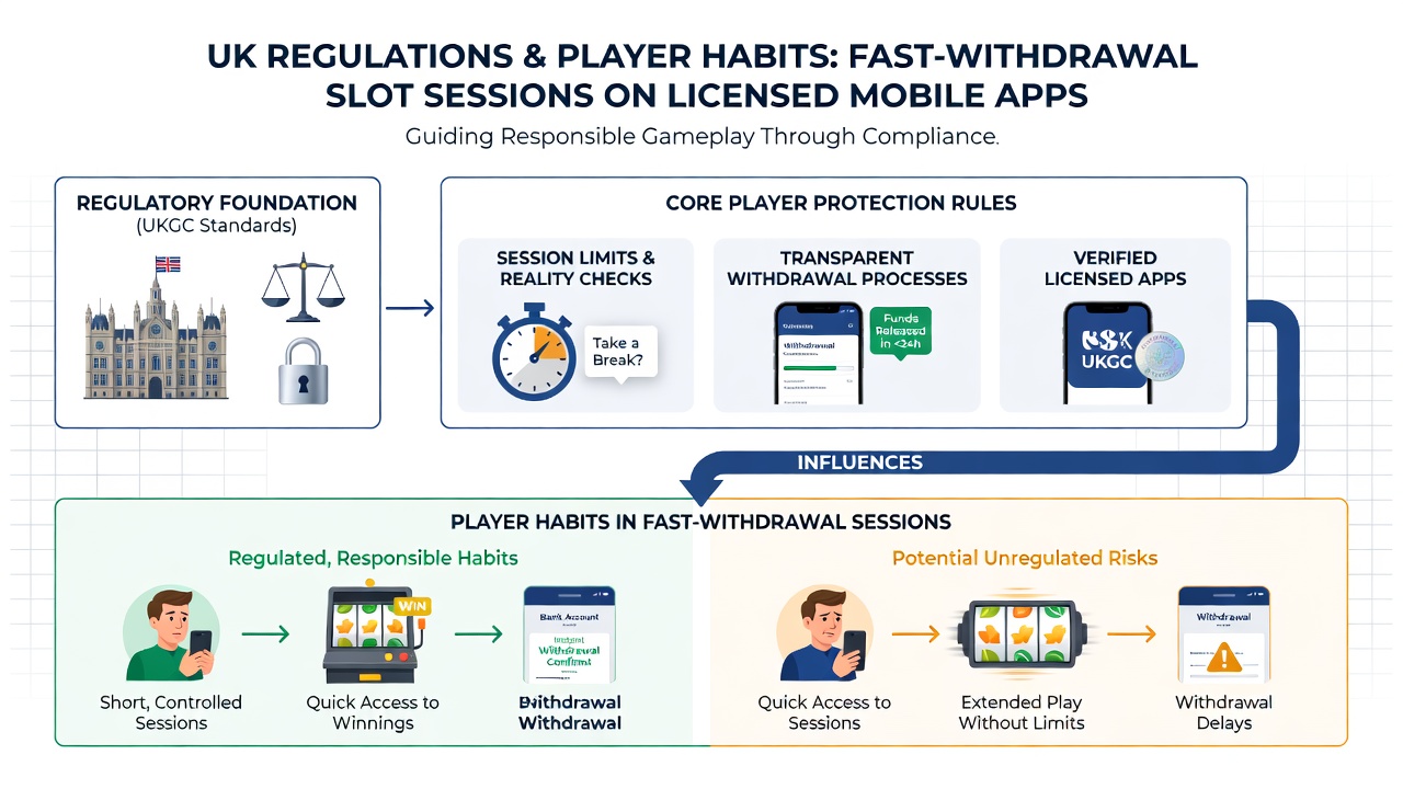 Player reviewing withdrawal history and session summary on a licensed UK mobile casino app